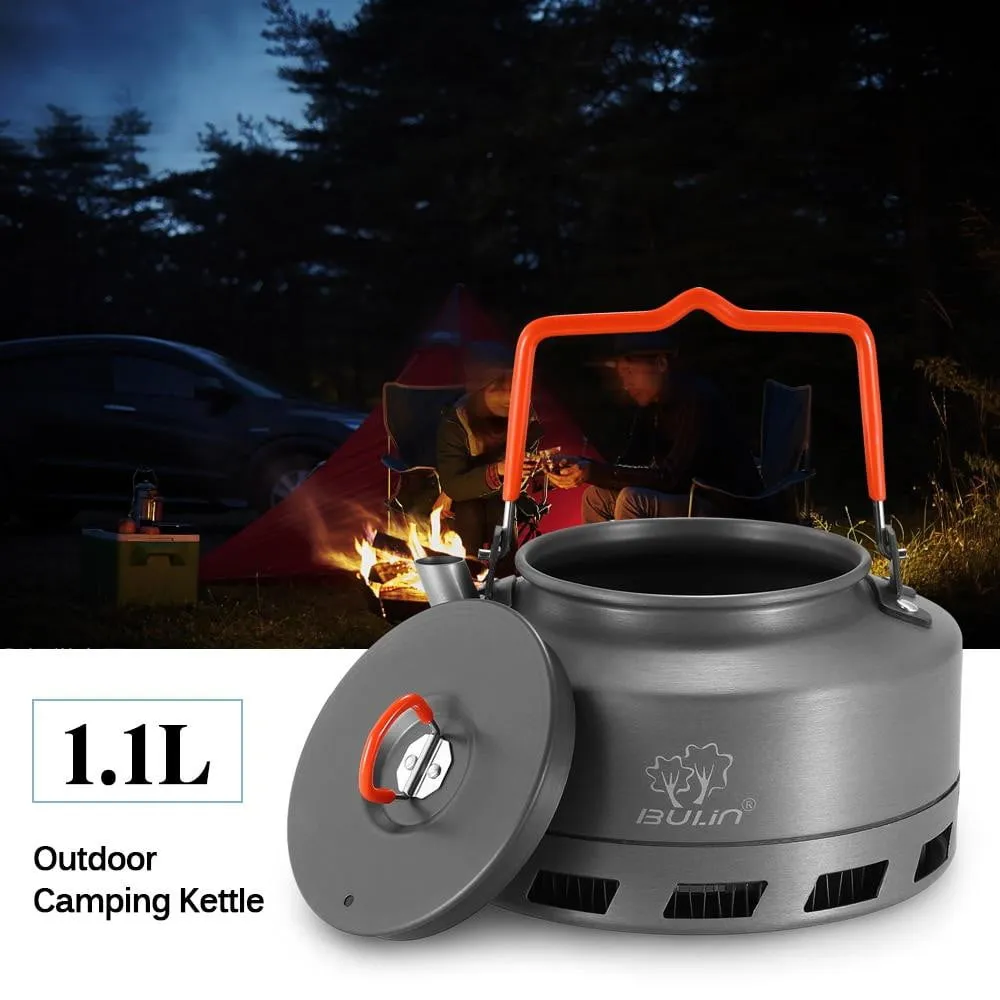 1.1L Outdoor Camping Kettle Hot Water Pot Teapot Coffee Aluminum Alloy - Hiking Picnic Portable