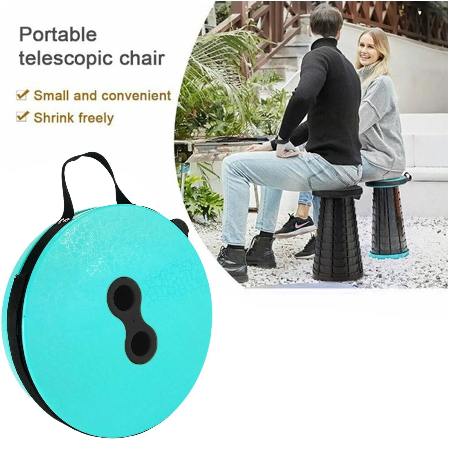 2501 Foldable Height Adjusting Stool Space Saving Telescopic Stool