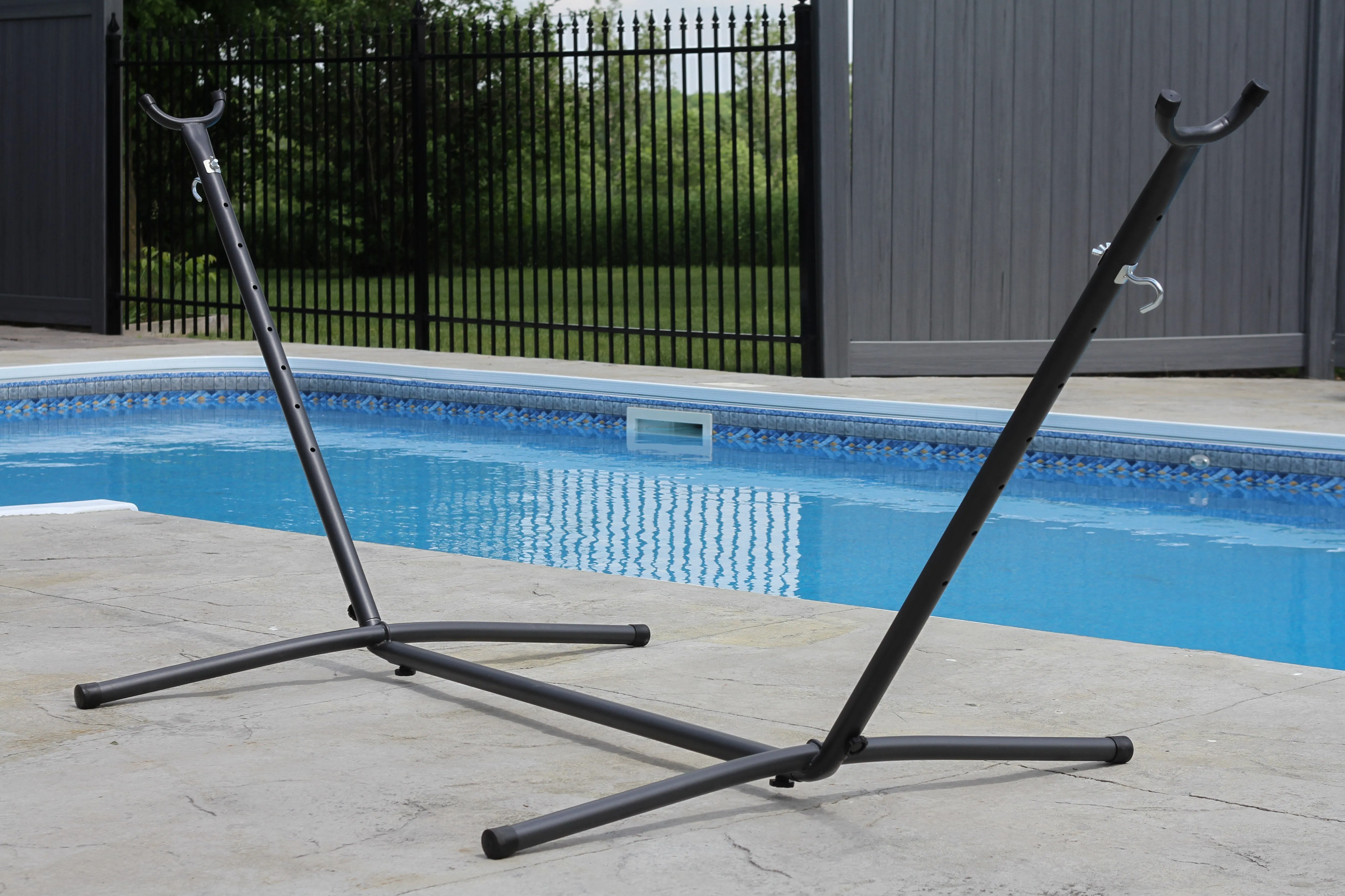 280 cm Adjustable Universal Steel Hammock Stand in Black