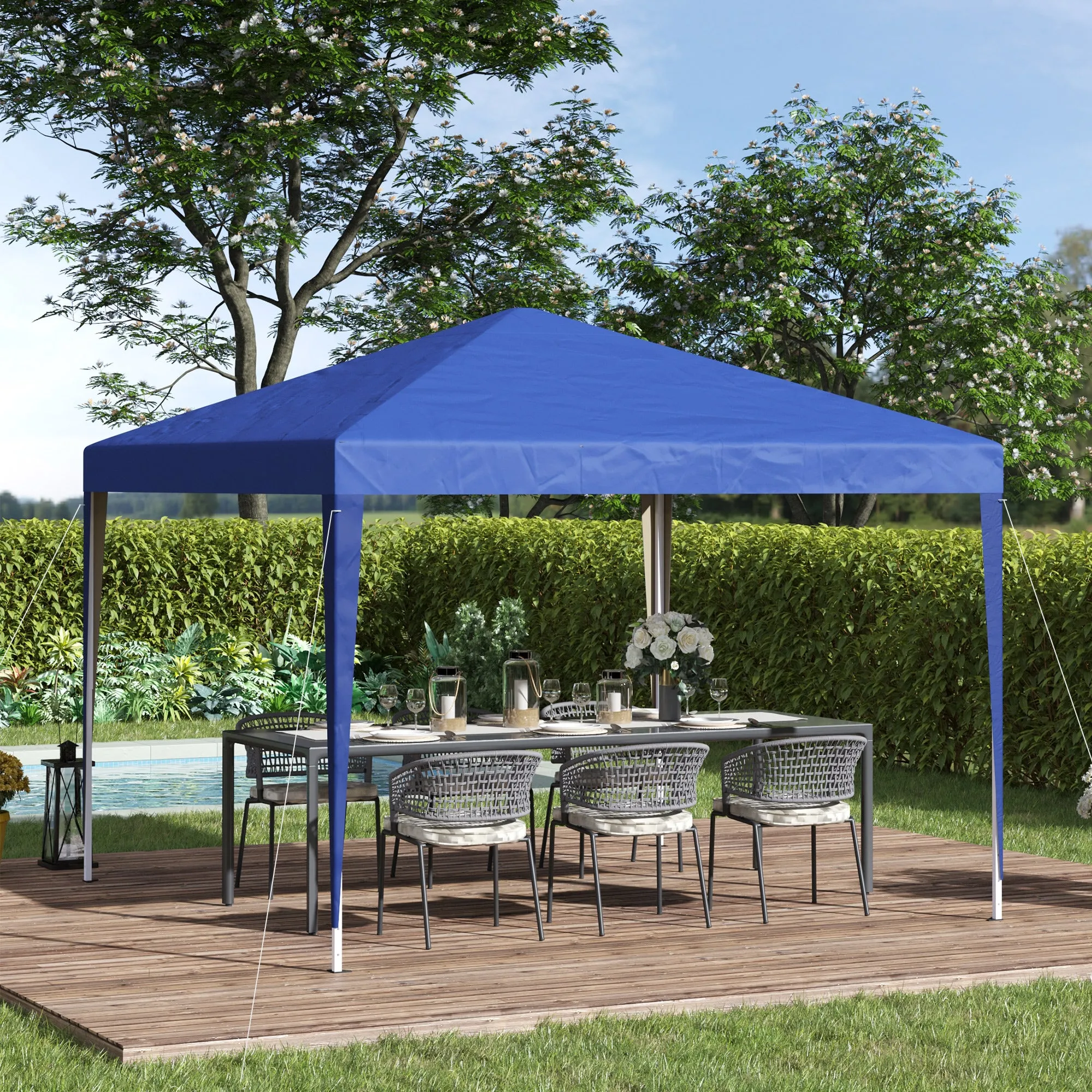 3 x 3M Garden Pop Up Gazebo Marquee Party Tent Wedding Canopy (Blue)   Carrying Bag