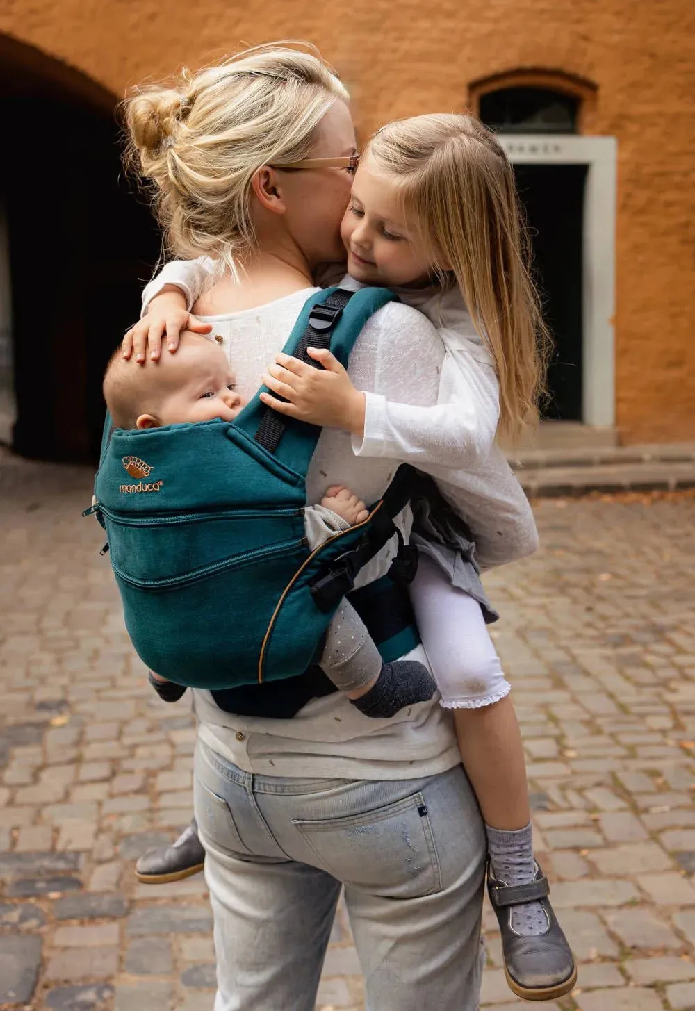 [3 Years Local Warranty] Manduca XT Organic Cotton Baby & Toddler Carrier - Denim Teal Toffee