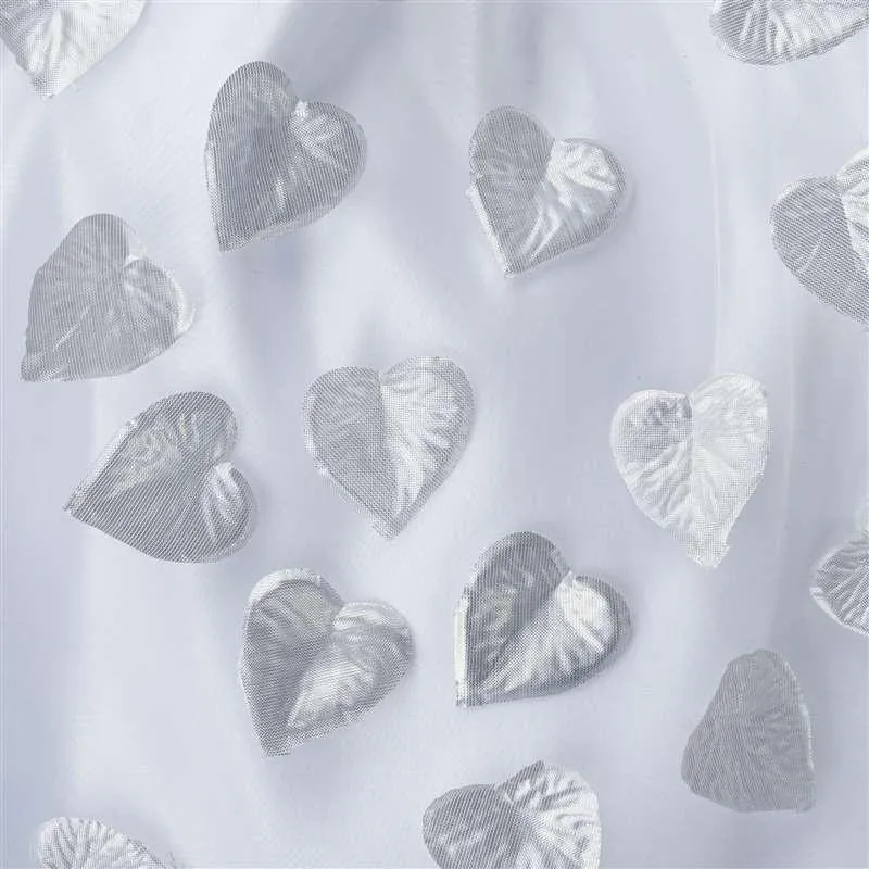 500 PCS Silver Silk Heart Rose Petals Wedding Flower Decoration Vase Home Bridal Décor