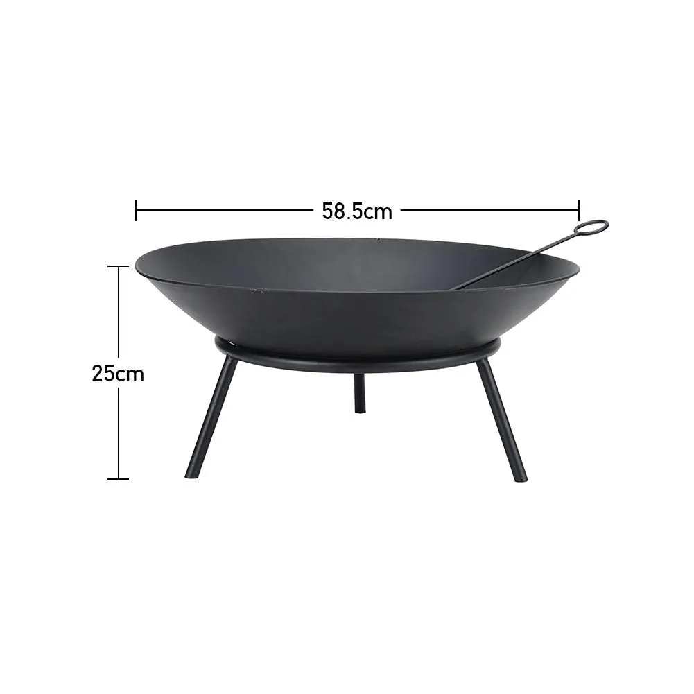 58.5cm Fire Pits for Garden | Burning Bowl Wood Bonfire Bowl