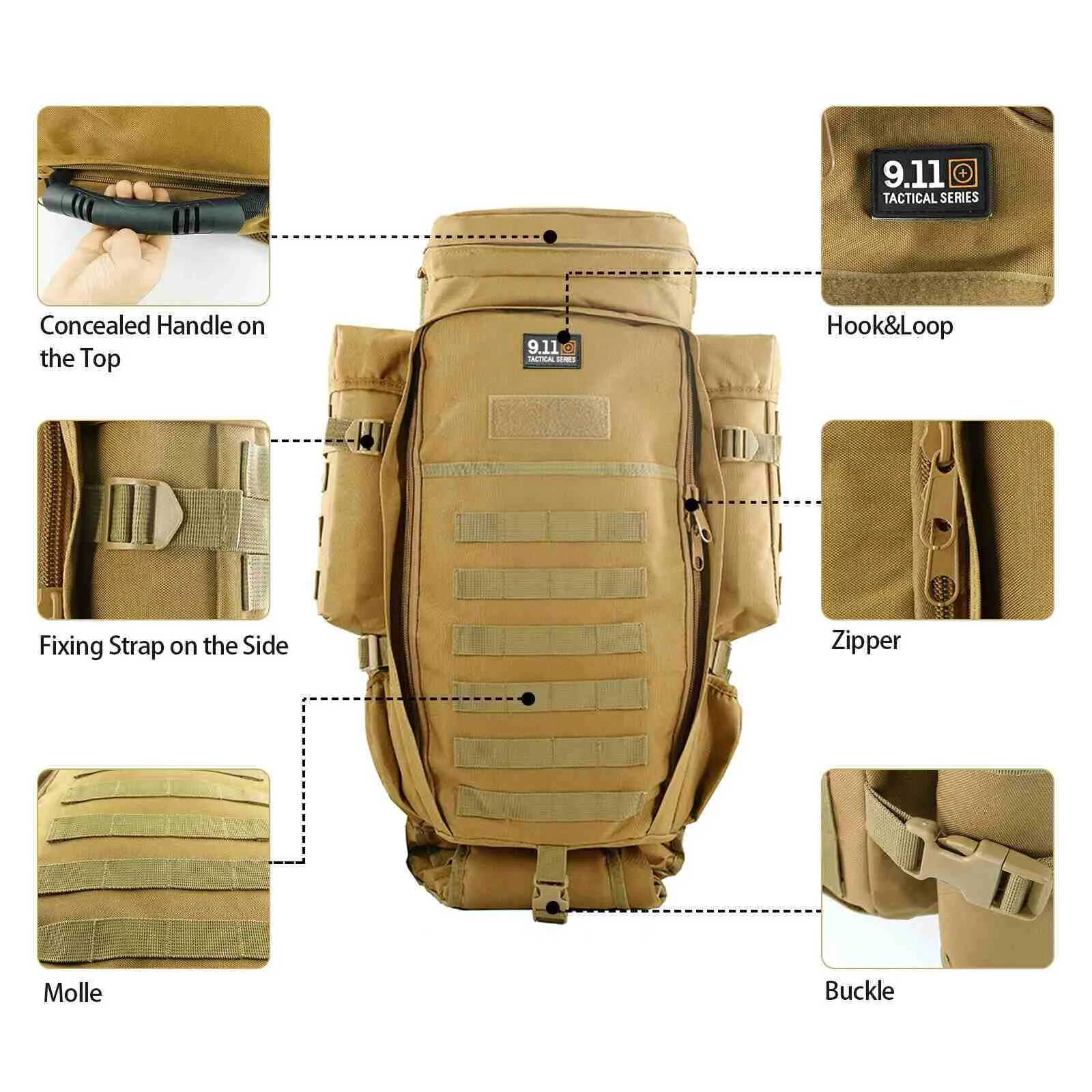 911 MOLLE Tactical Backpack Waterproof Hunting Bag