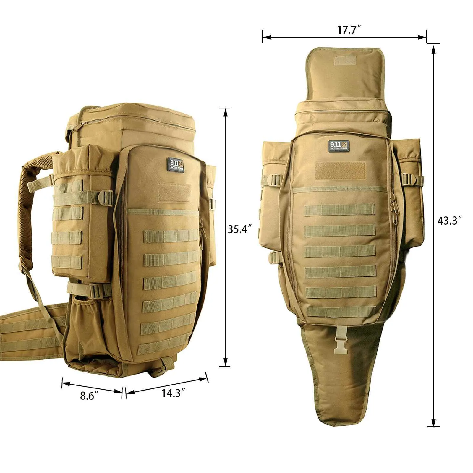 911 MOLLE Tactical Backpack Waterproof Hunting Bag