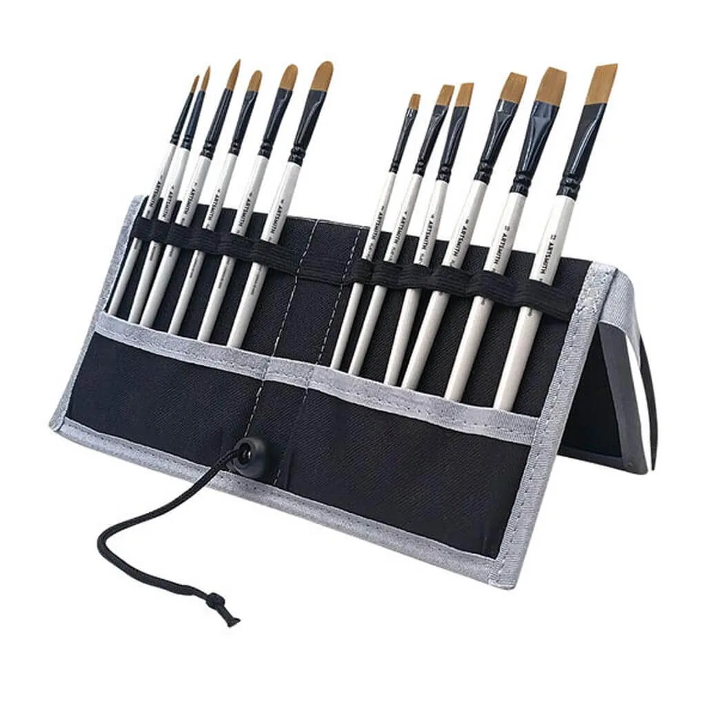 Acrylic Brushes & Stand Bag 12ct