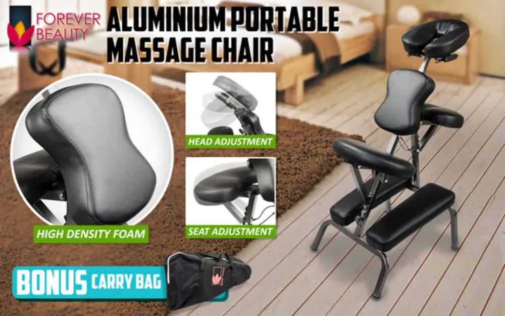 Adjustable Portable Massage Chair with Vinyl Upholstery