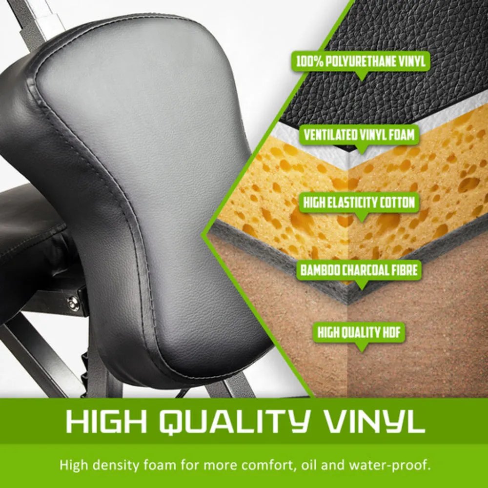 Adjustable Portable Massage Chair with Vinyl Upholstery