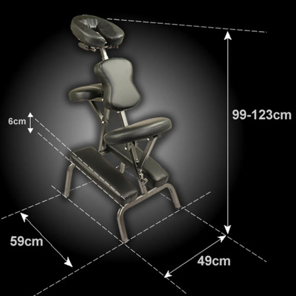 Adjustable Portable Massage Chair with Vinyl Upholstery