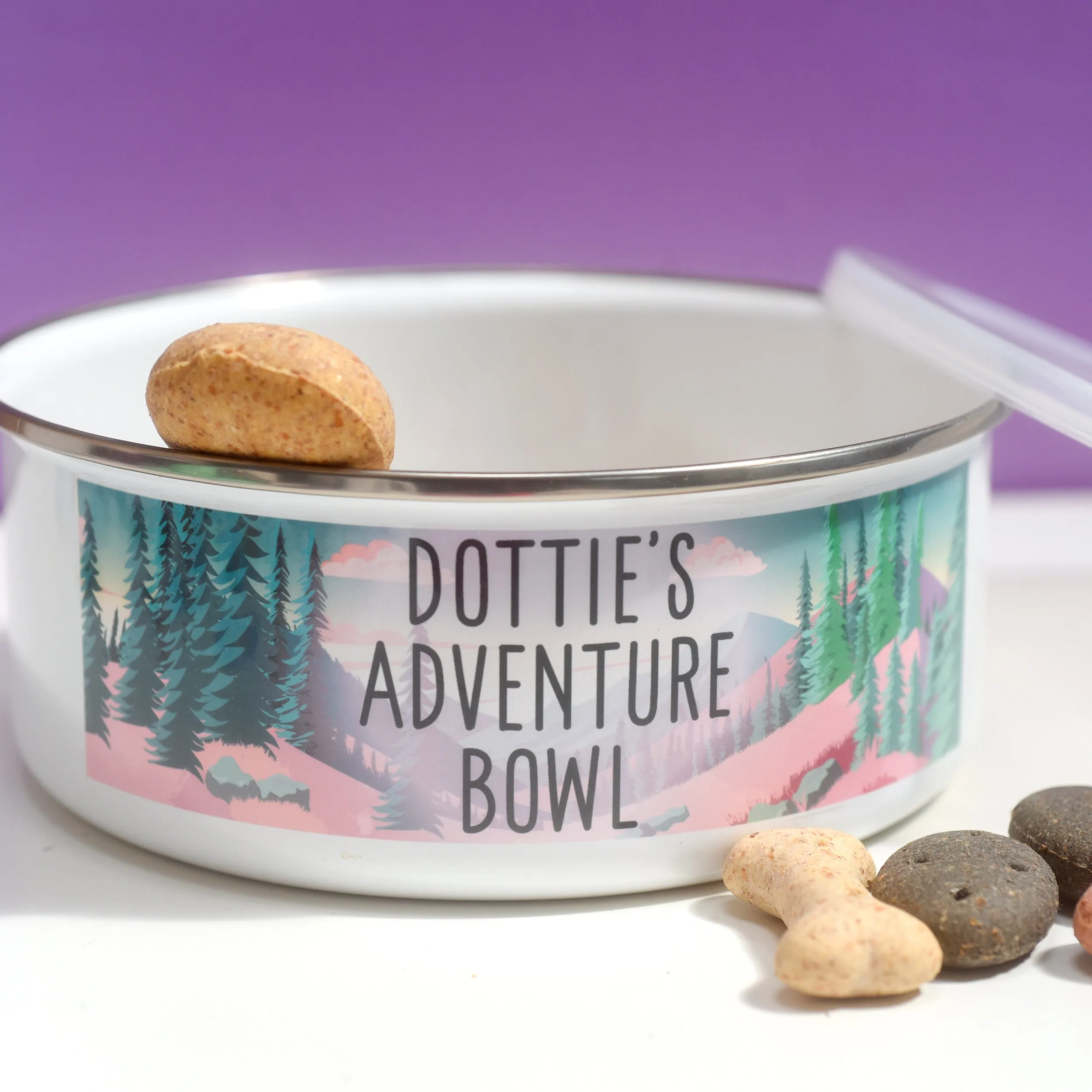 Adventure Awaits - Personalised Enamel Pet Bowl