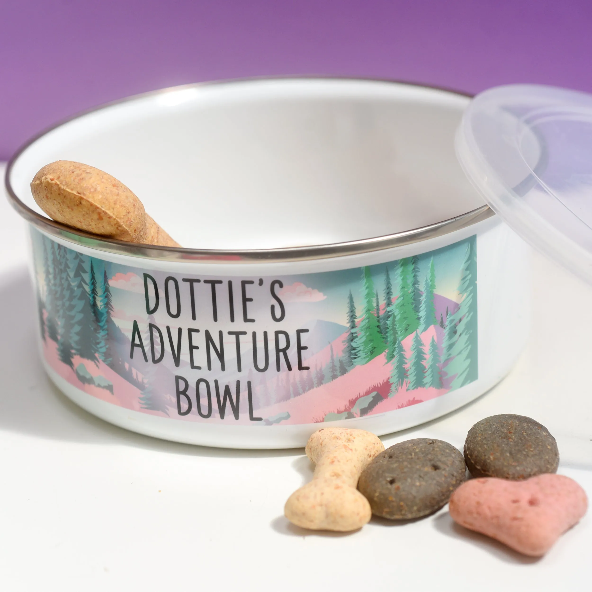 Adventure Awaits - Personalised Enamel Pet Bowl