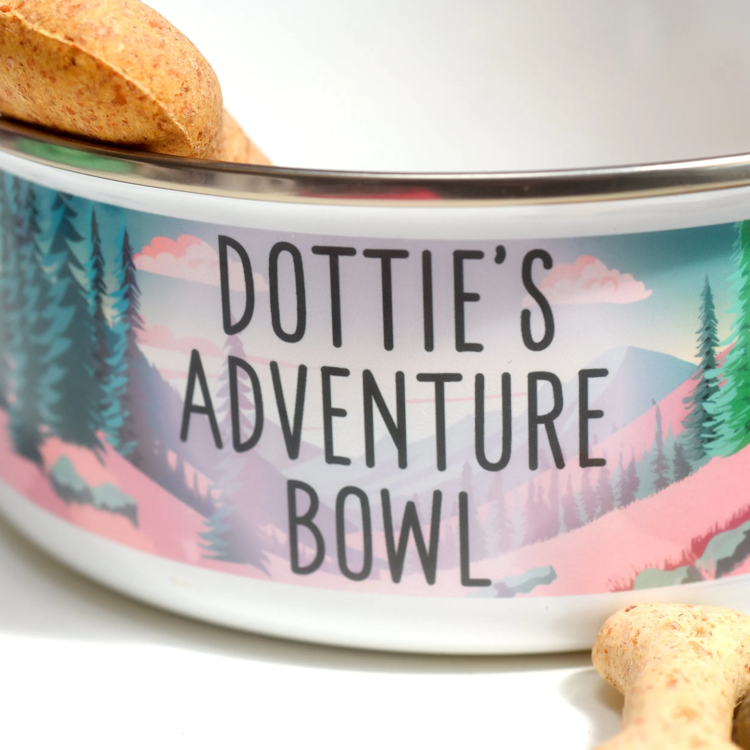 Adventure Awaits - Personalised Enamel Pet Bowl