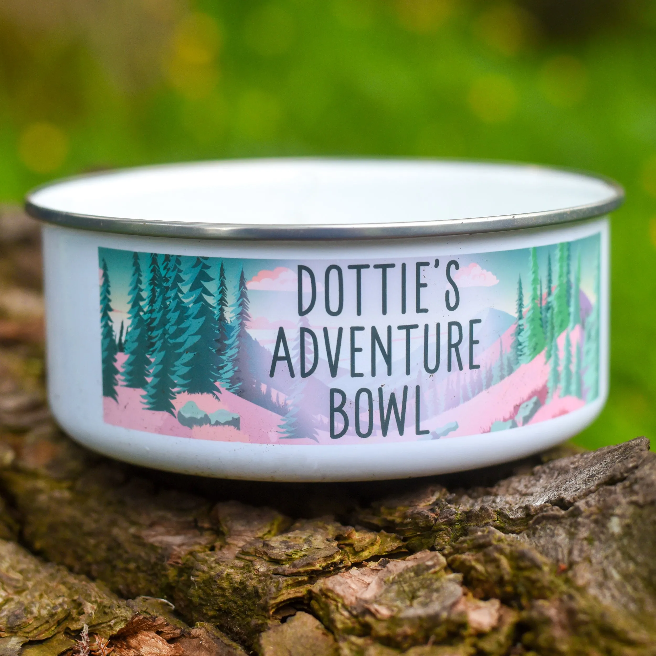 Adventure Awaits - Personalised Enamel Pet Bowl