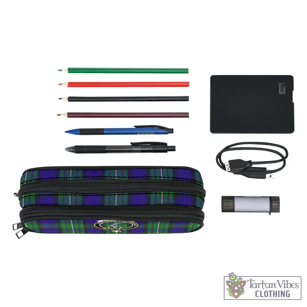 Alexander Tartan Pen and Pencil Case with Family Crest