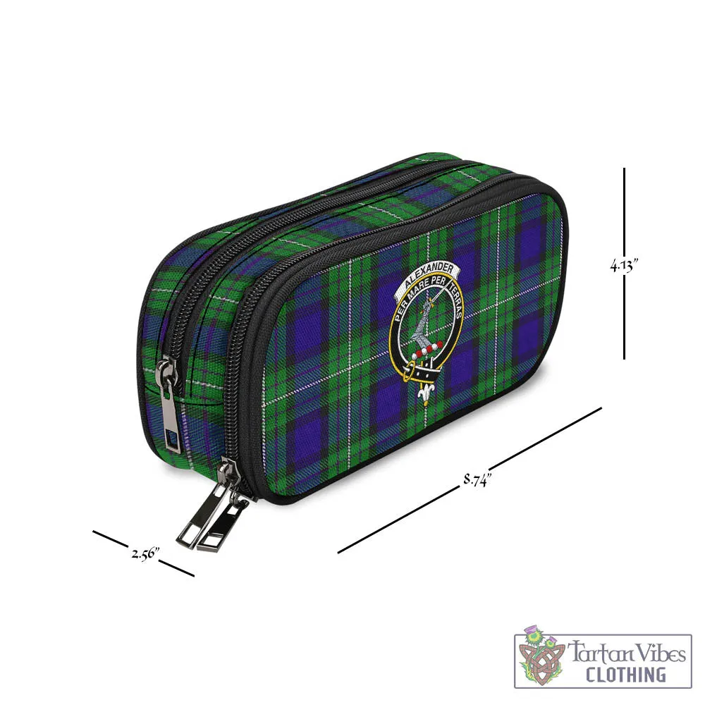 Alexander Tartan Pen and Pencil Case with Family Crest