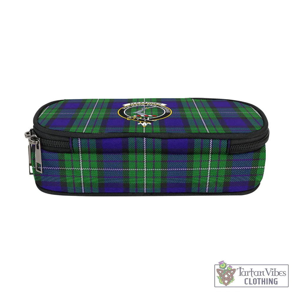 Alexander Tartan Pen and Pencil Case with Family Crest