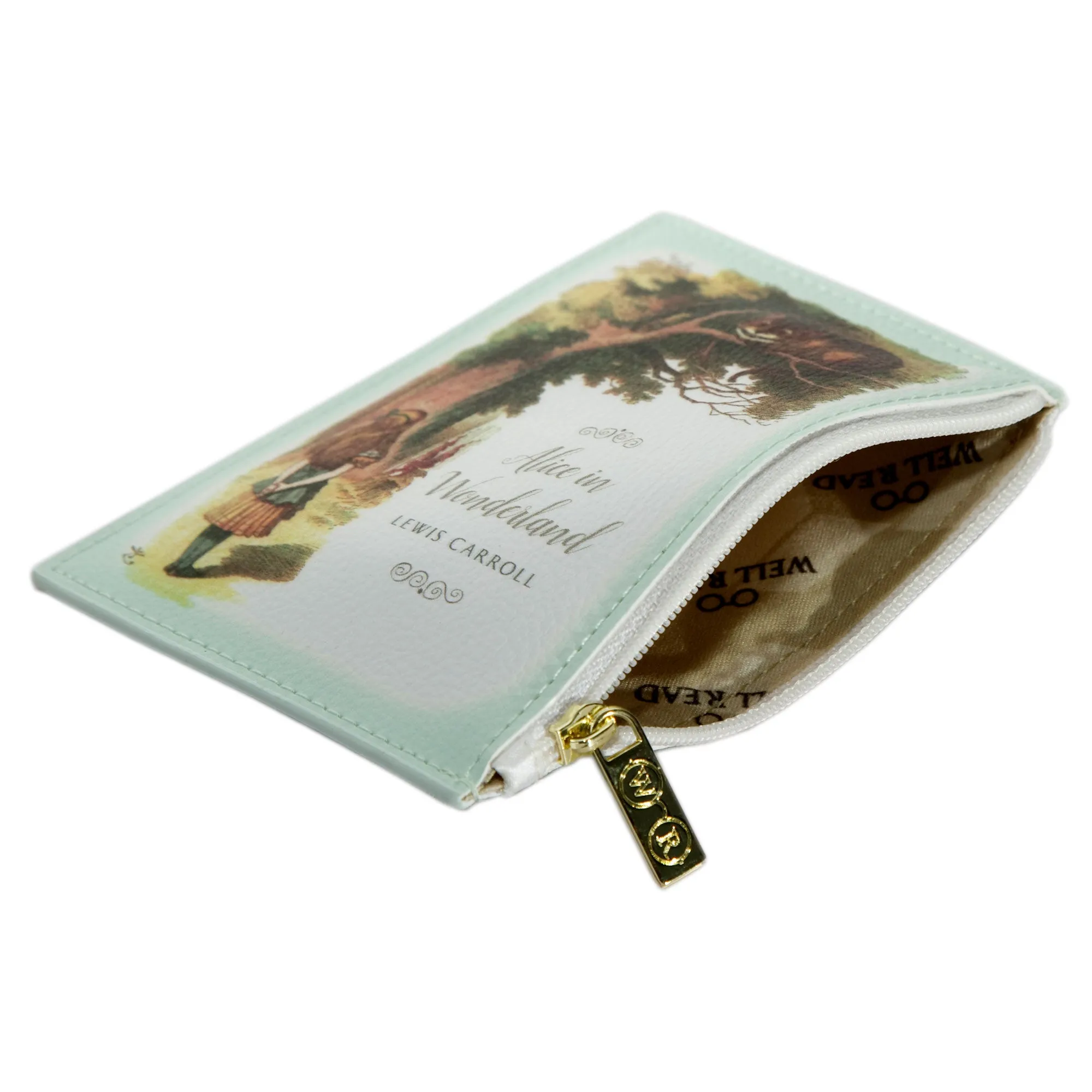 Alice in Wonderland Original Turquoise Book Coin Purse Wallet