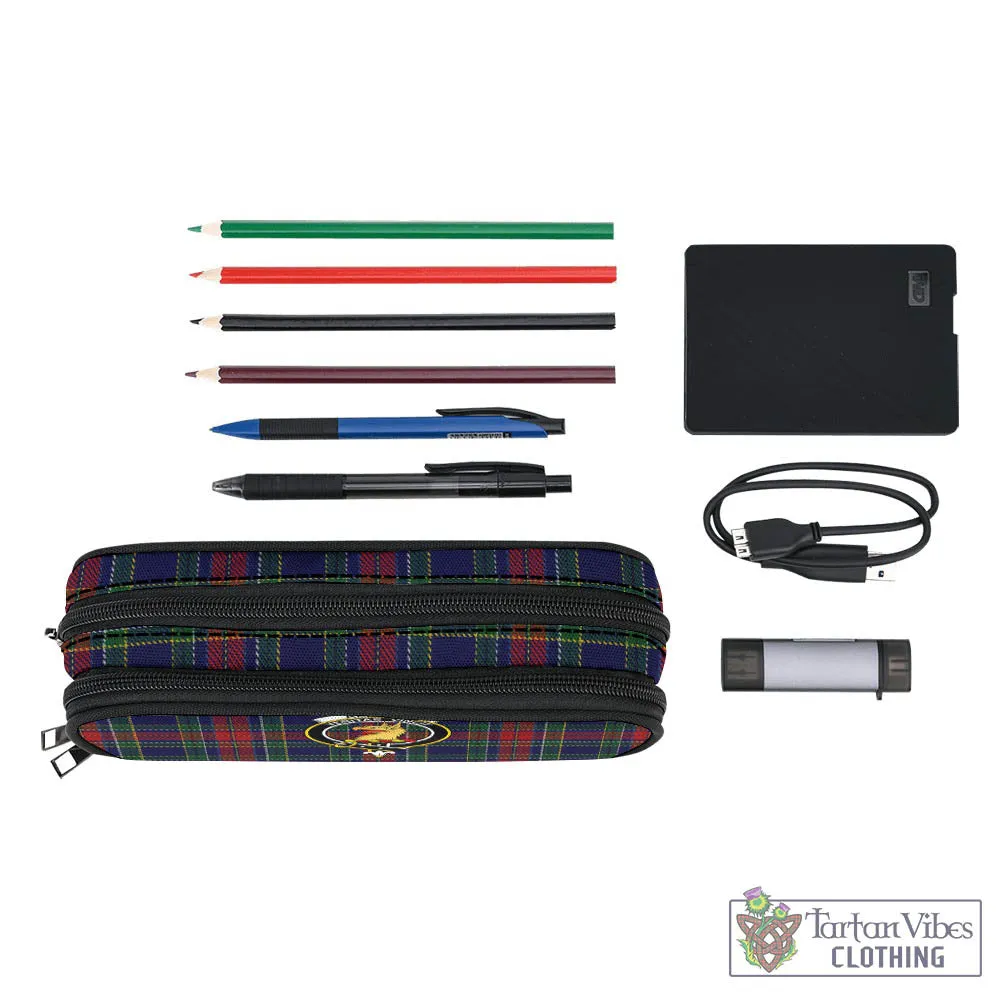 Allison Red Tartan Pen and Pencil Case with Family Crest