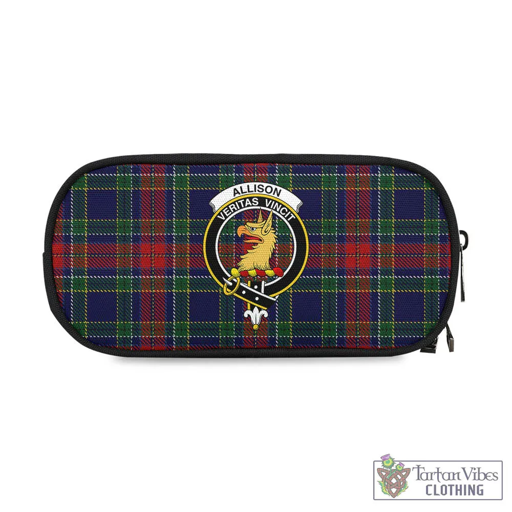 Allison Red Tartan Pen and Pencil Case with Family Crest