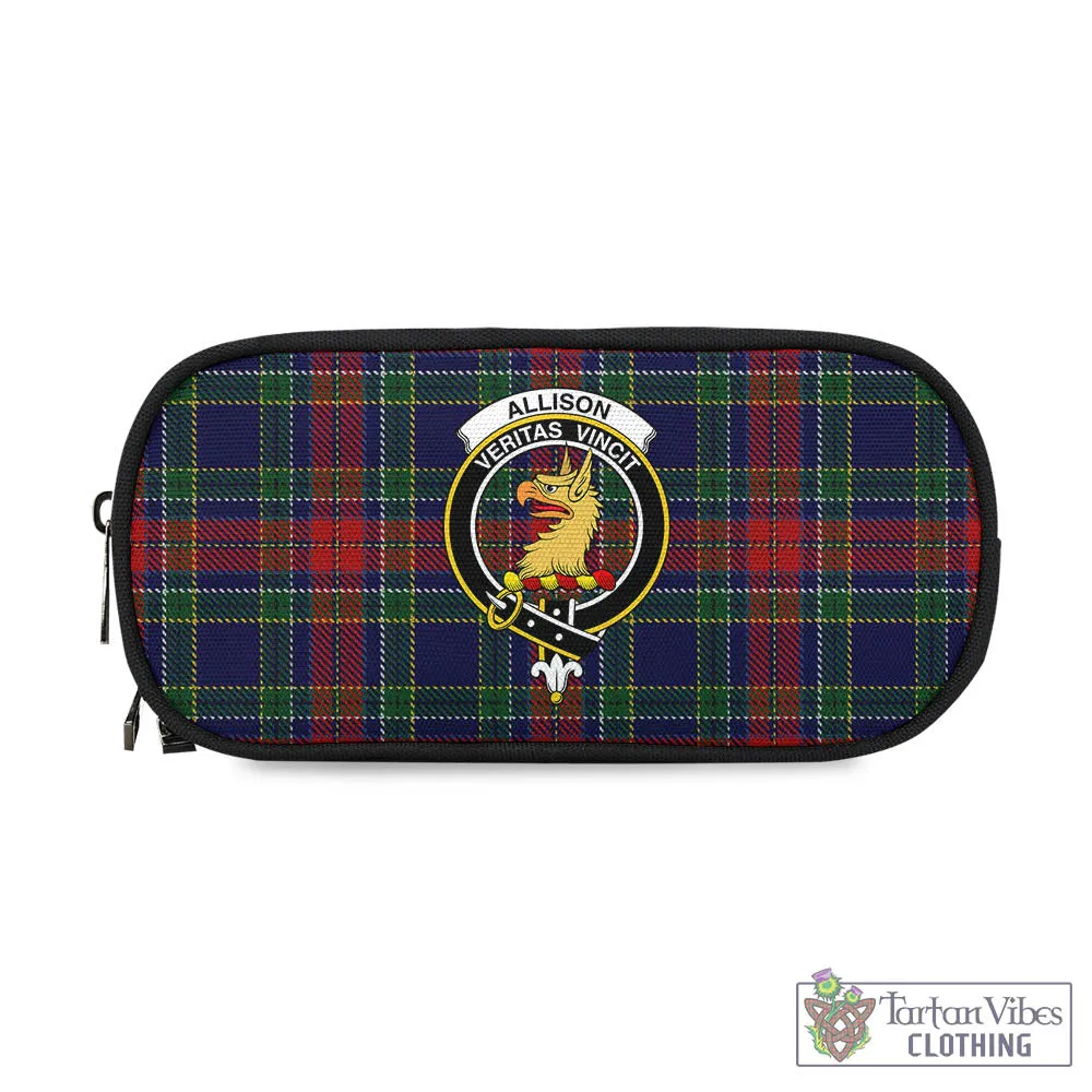 Allison Red Tartan Pen and Pencil Case with Family Crest