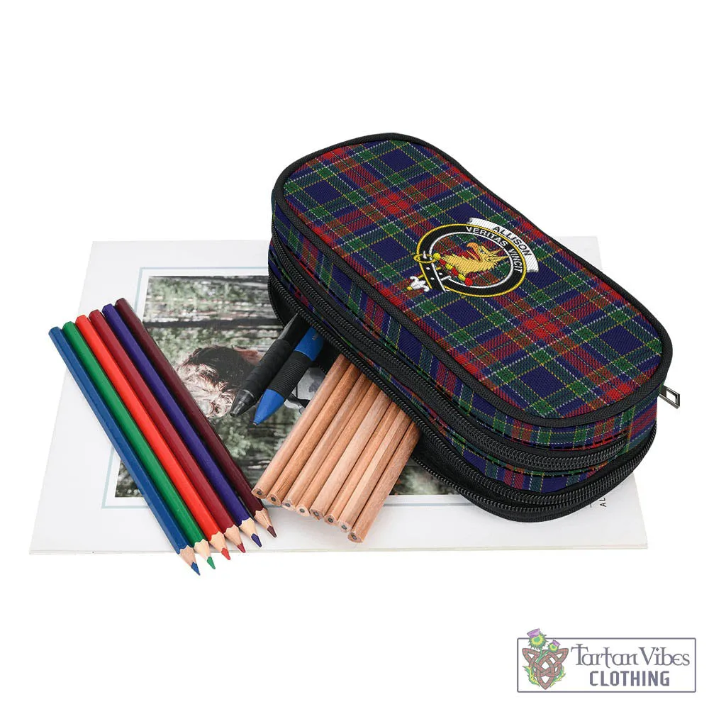 Allison Red Tartan Pen and Pencil Case with Family Crest