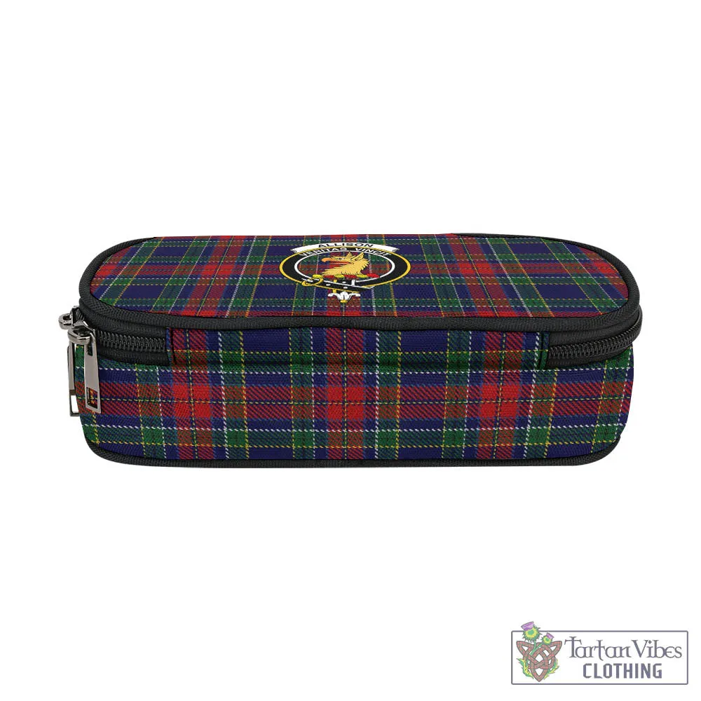 Allison Red Tartan Pen and Pencil Case with Family Crest