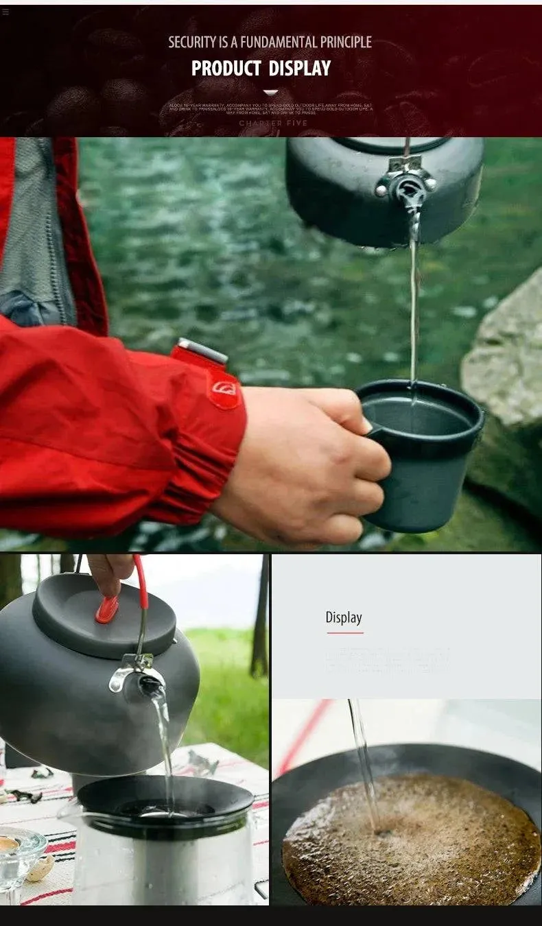 ALOCS CW-K02 CW-K03 Outdoor Camping Water Kettle Teapot Coffee Pot 0.8L 1.4L Aluminum for Picnic Hiking Compact Lightweight