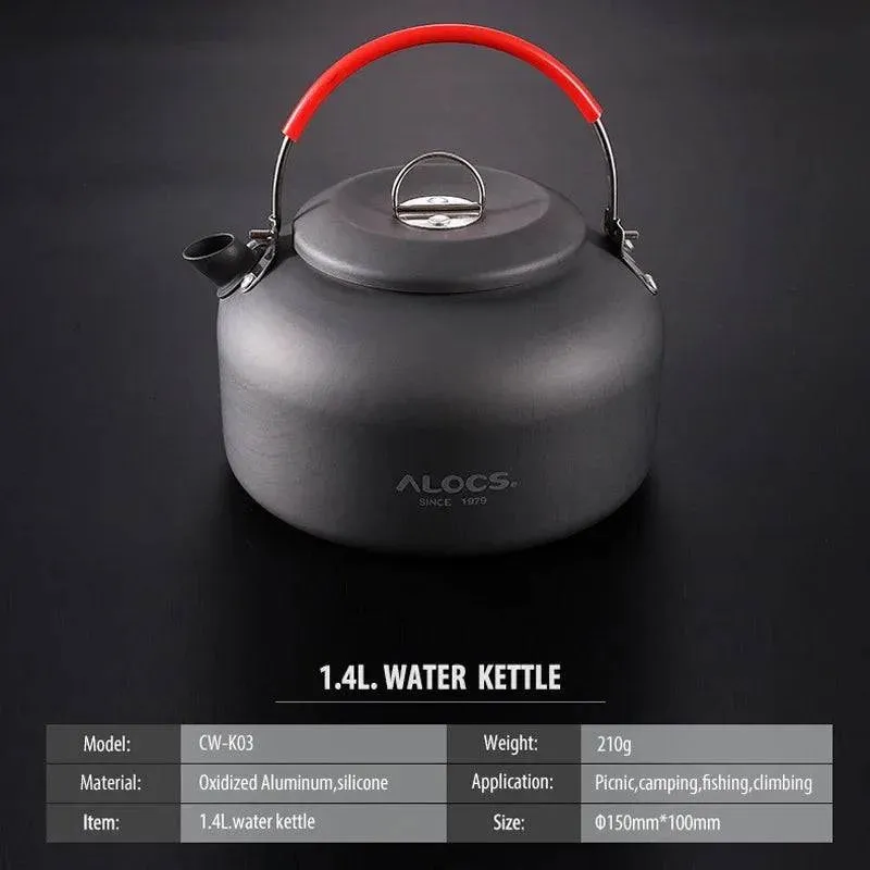 ALOCS CW-K02 CW-K03 Outdoor Camping Water Kettle Teapot Coffee Pot 0.8L 1.4L Aluminum for Picnic Hiking Compact Lightweight