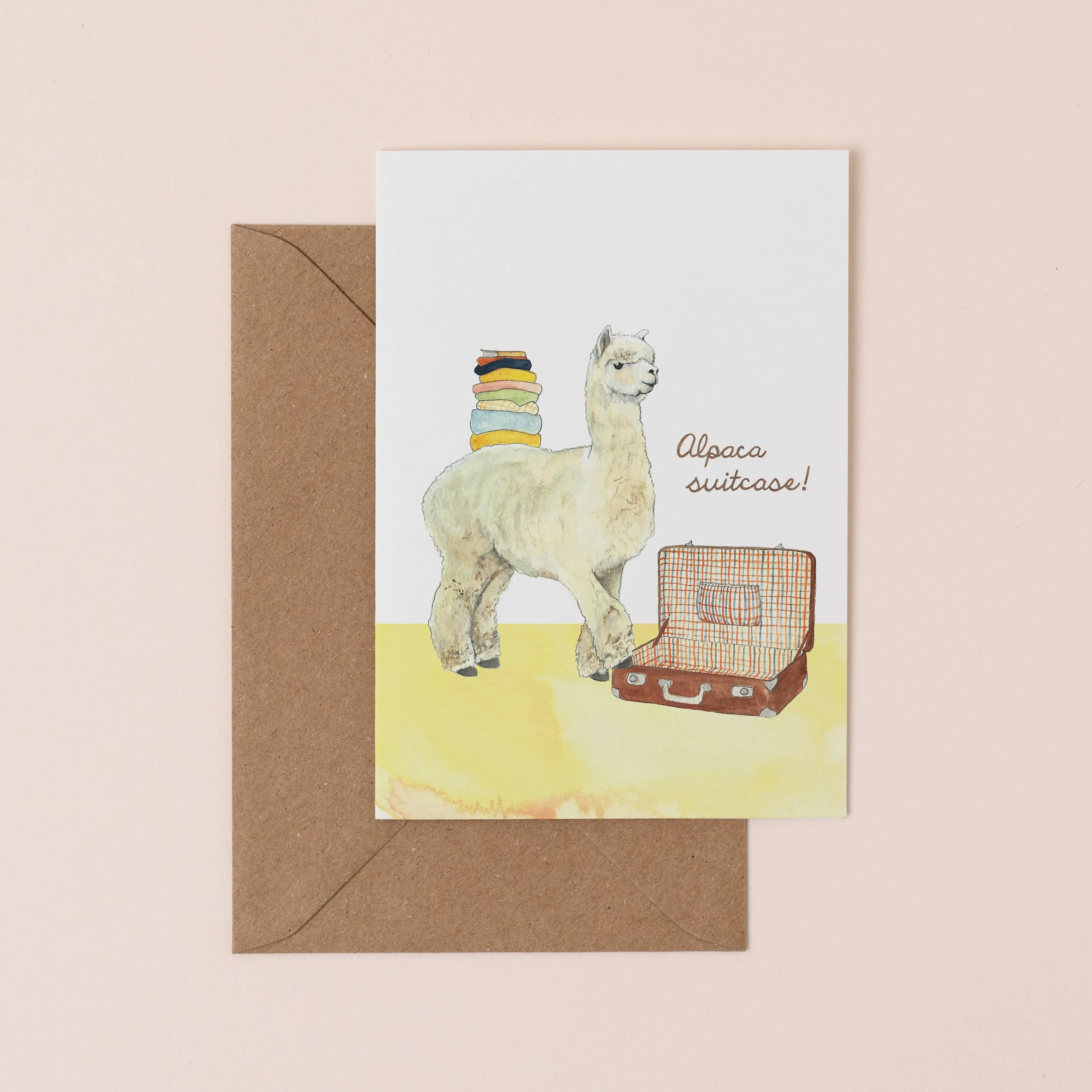 Alpaca Suitcase Card