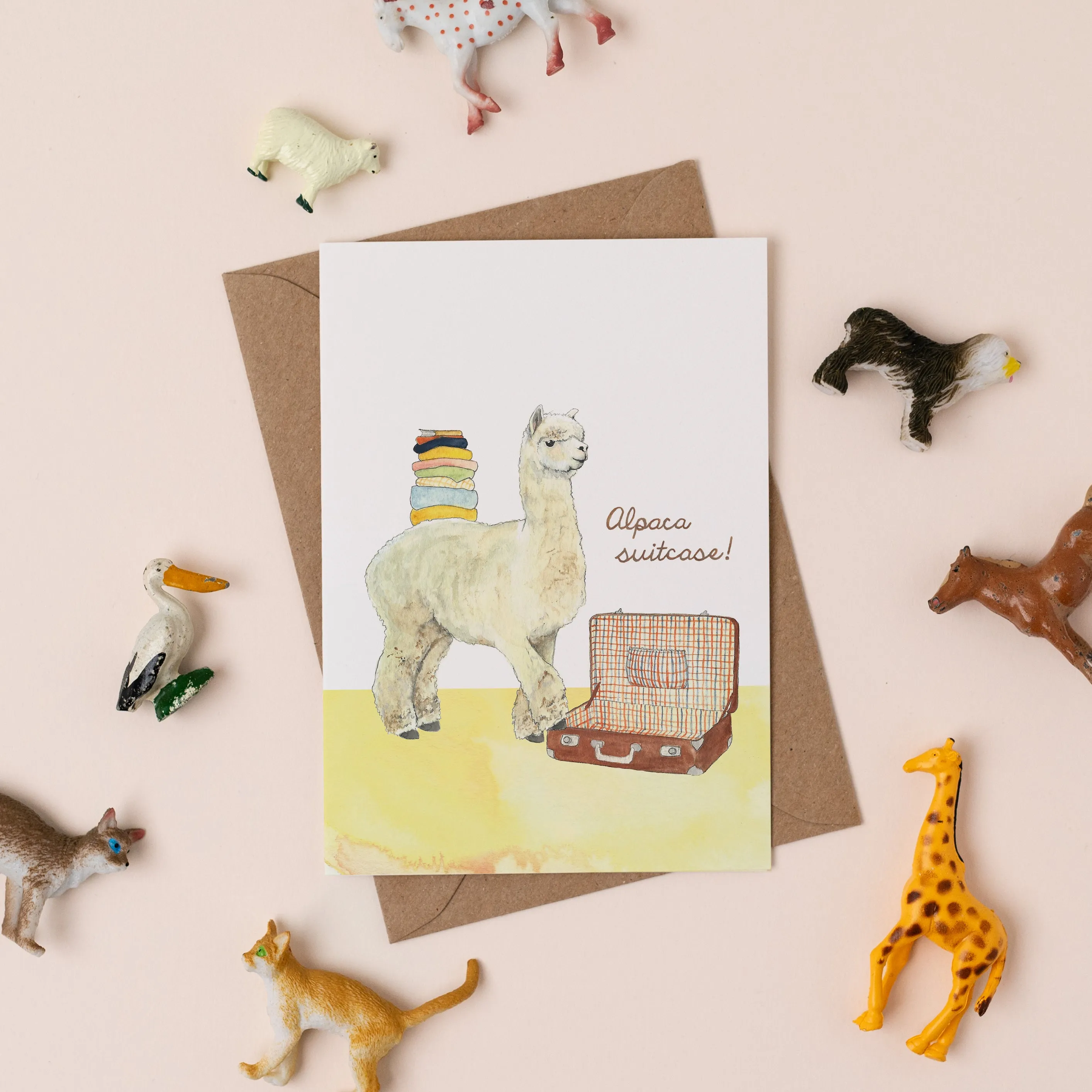 Alpaca Suitcase Card