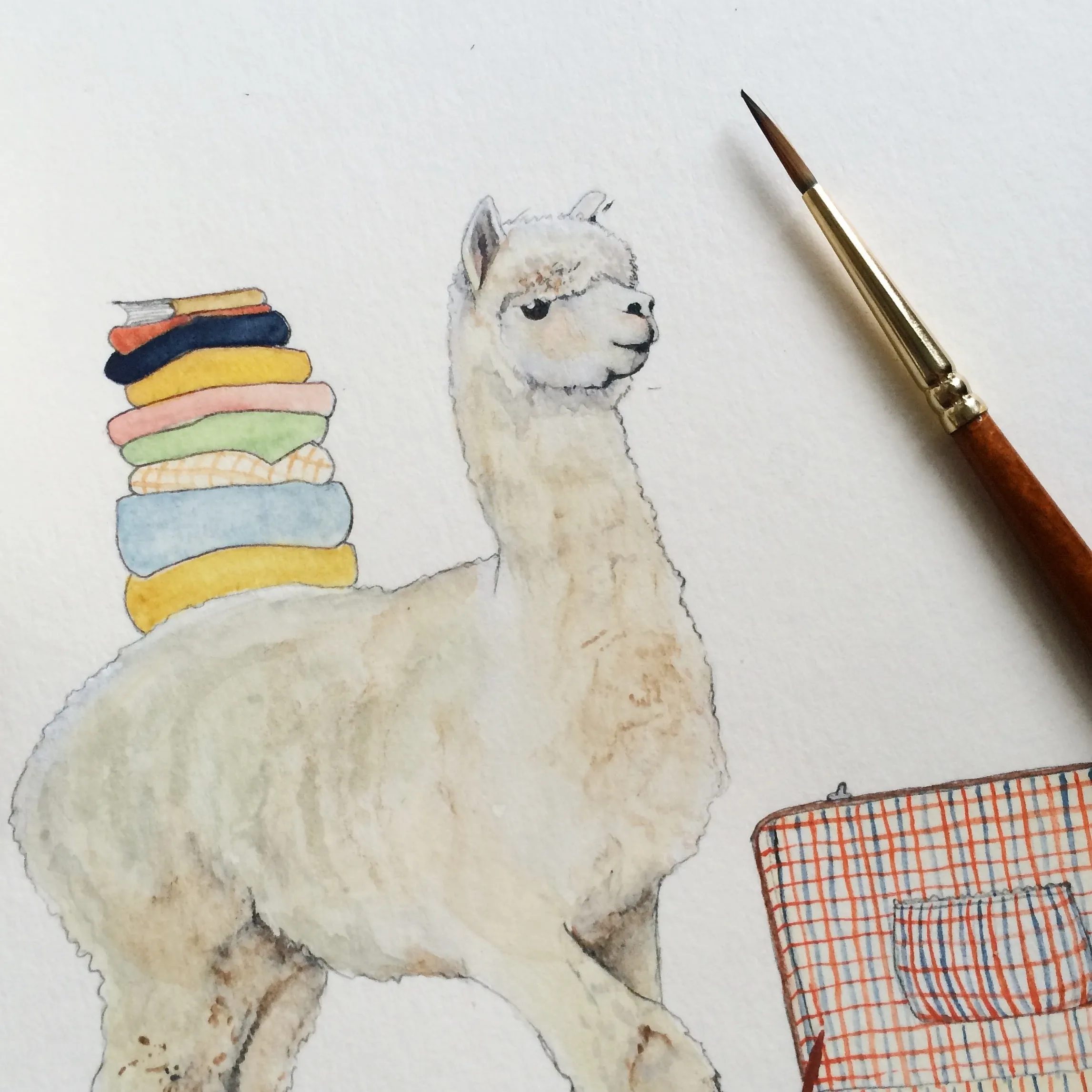 Alpaca Suitcase Card