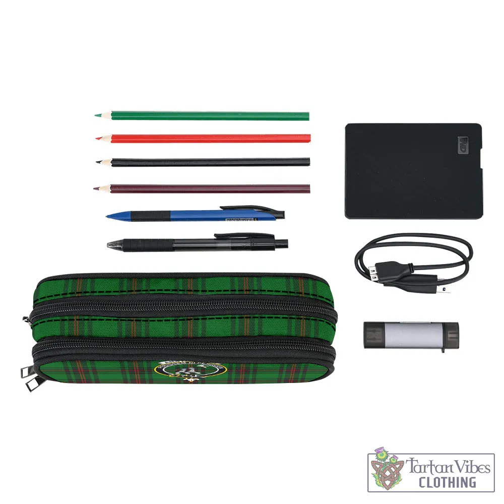 Anstruther Tartan Pen and Pencil Case with Family Crest