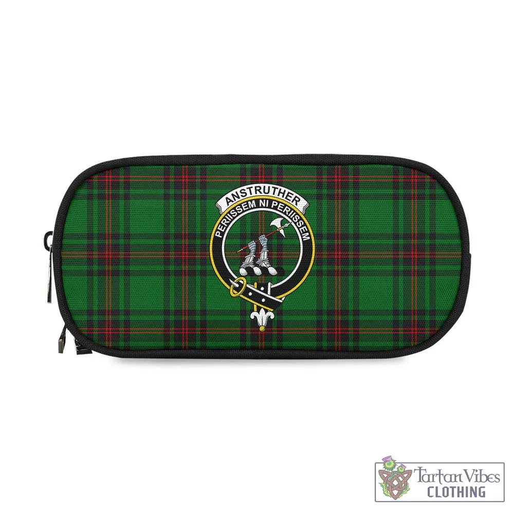 Anstruther Tartan Pen and Pencil Case with Family Crest