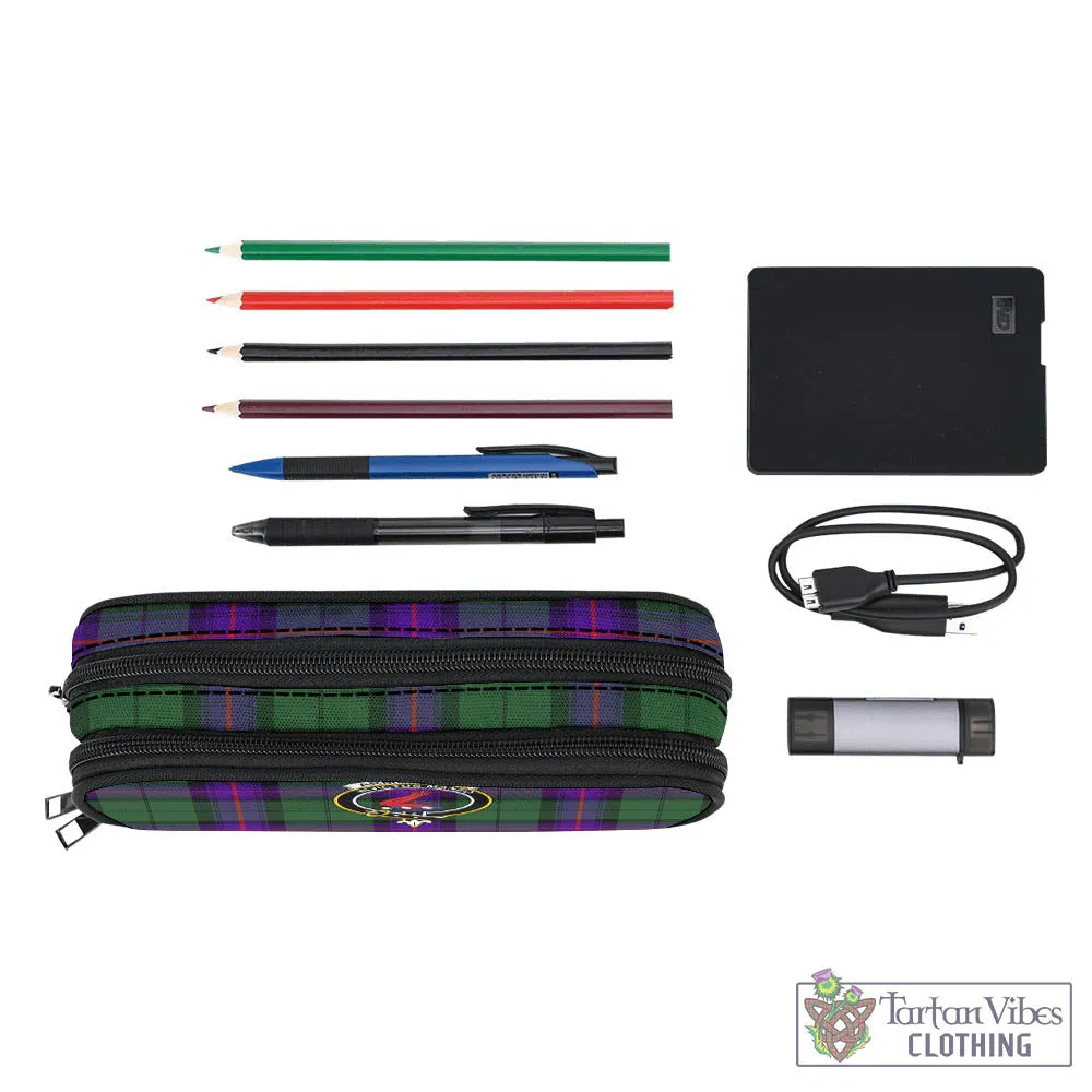 Armstrong Modern Tartan Pen and Pencil Case with Family Crest