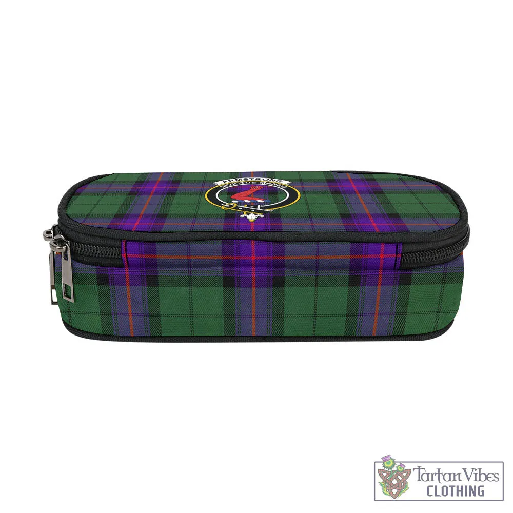 Armstrong Modern Tartan Pen and Pencil Case with Family Crest