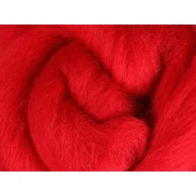 Ashford Solid Colored Corriedale Sliver - 2.2lb bag - Scarlet