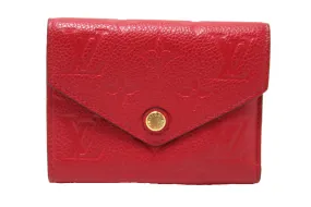 Authentic Louis Vuitton Red Monogram Empreinte Leather Victorine Wallet