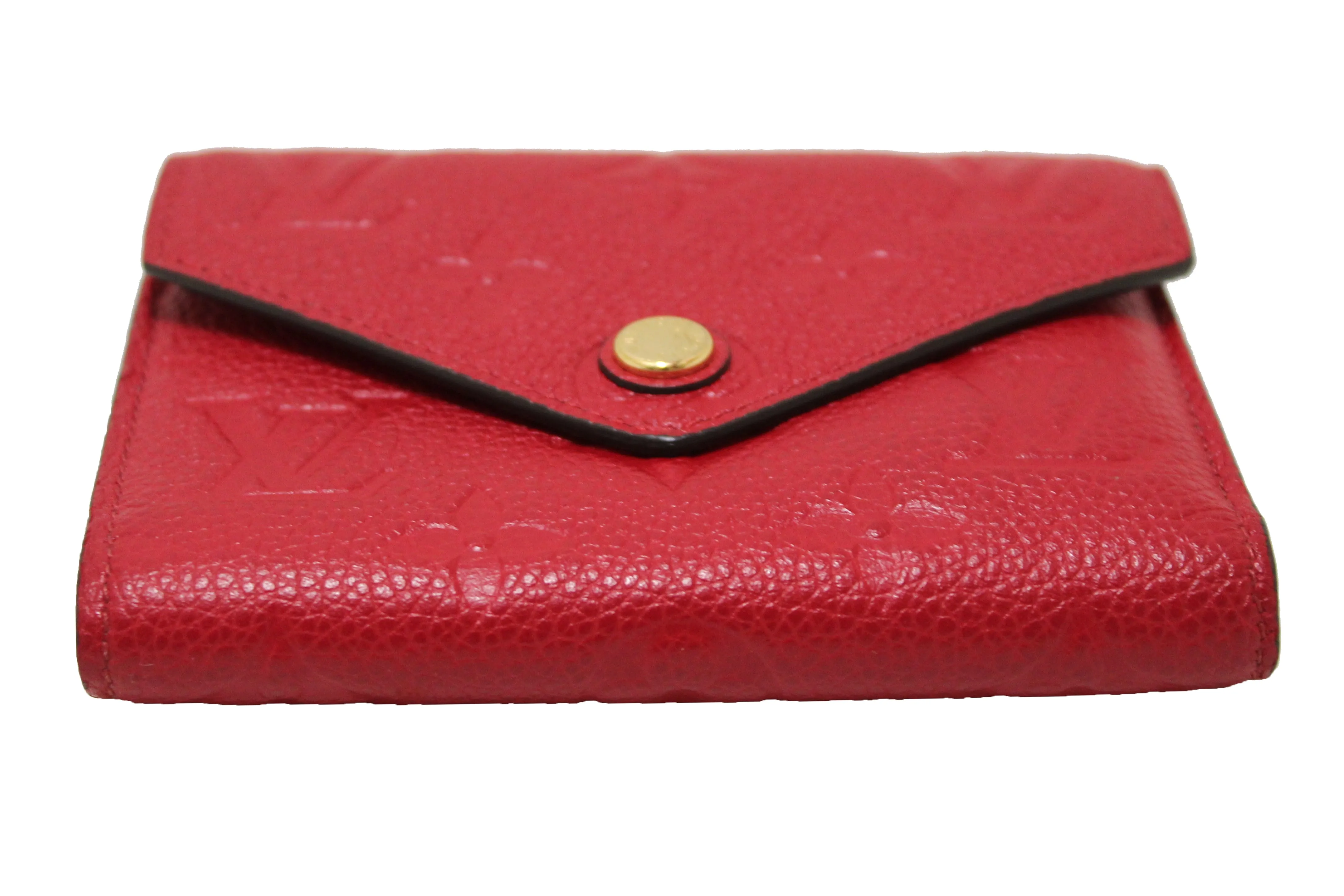 Authentic Louis Vuitton Red Monogram Empreinte Leather Victorine Wallet