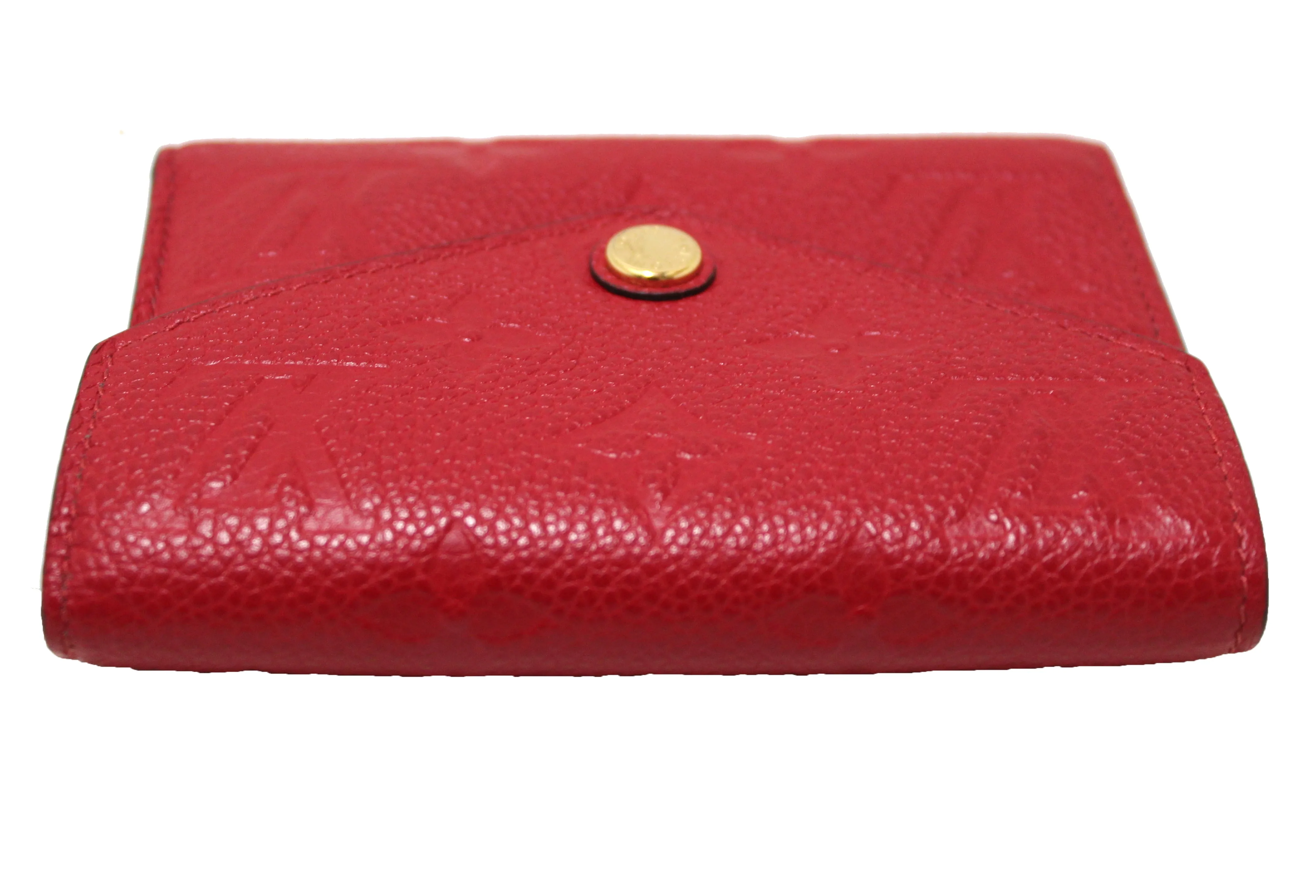 Authentic Louis Vuitton Red Monogram Empreinte Leather Victorine Wallet