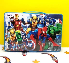 Avengers 68 Pieces Foldable Suitcase Multi-Color Coloring Set