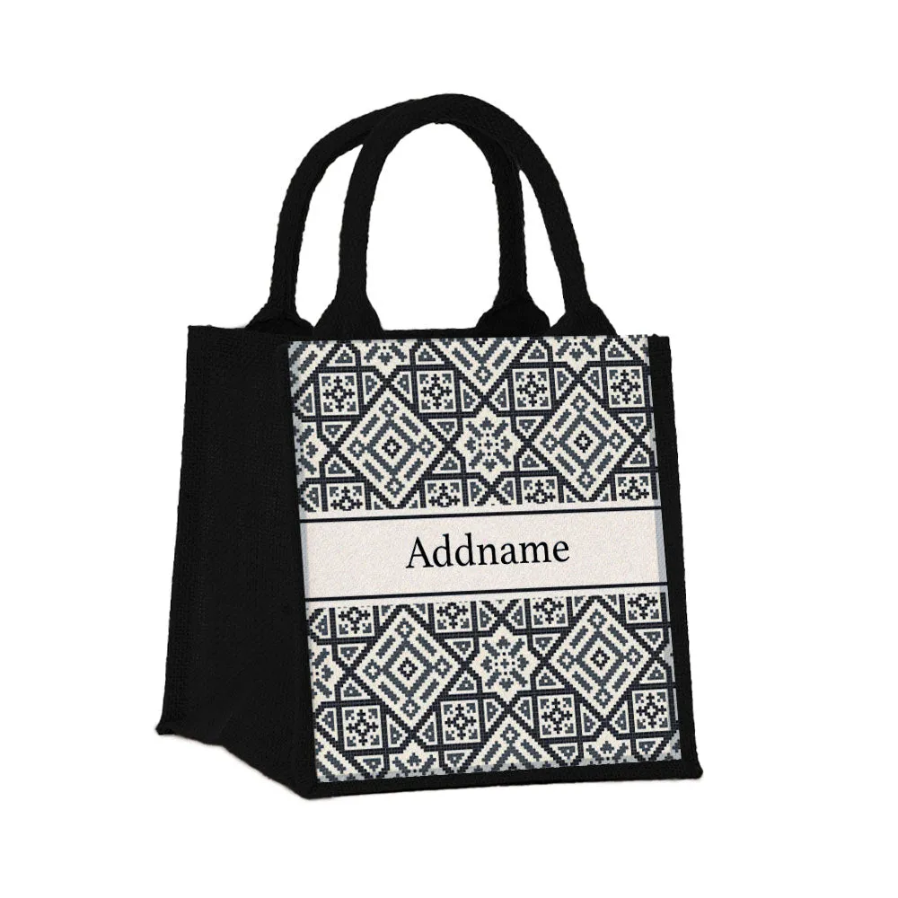 Aztec Moroccan & Mosaic Series Jute Tote Bag [FREE Custom Add Name]