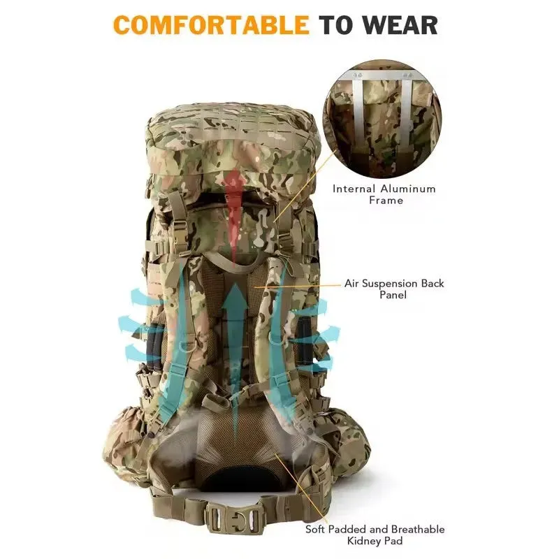 BK-2497 Heavy Duty Large Capacity Mountaineering Bag Waterproof Dustproof Breathable Adventure Outdoor Travel Tactical Backpacks