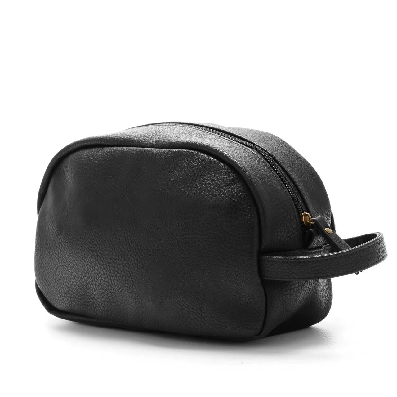 Black Braden Vegan Leather Dopp Kit