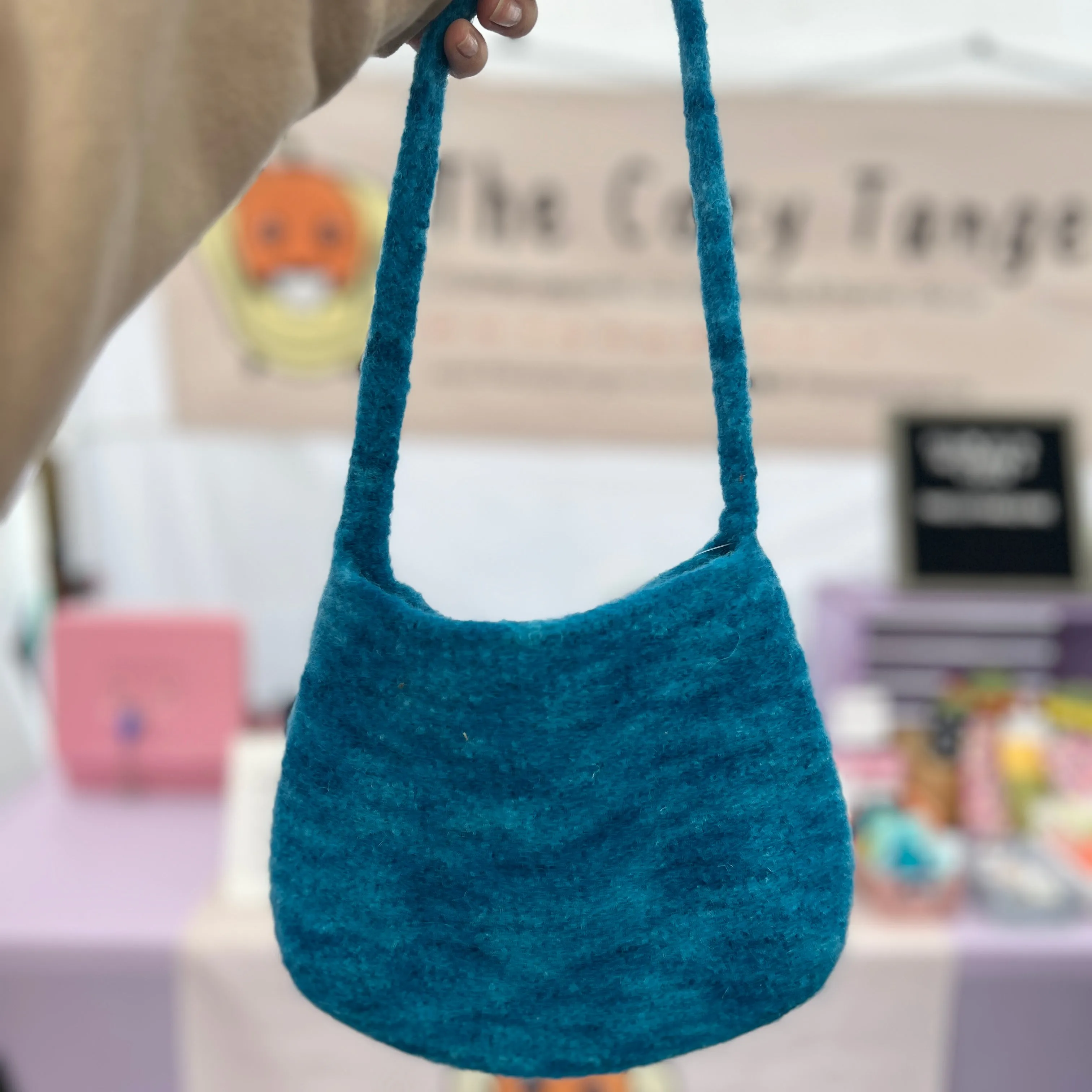 Blue Felt Purse