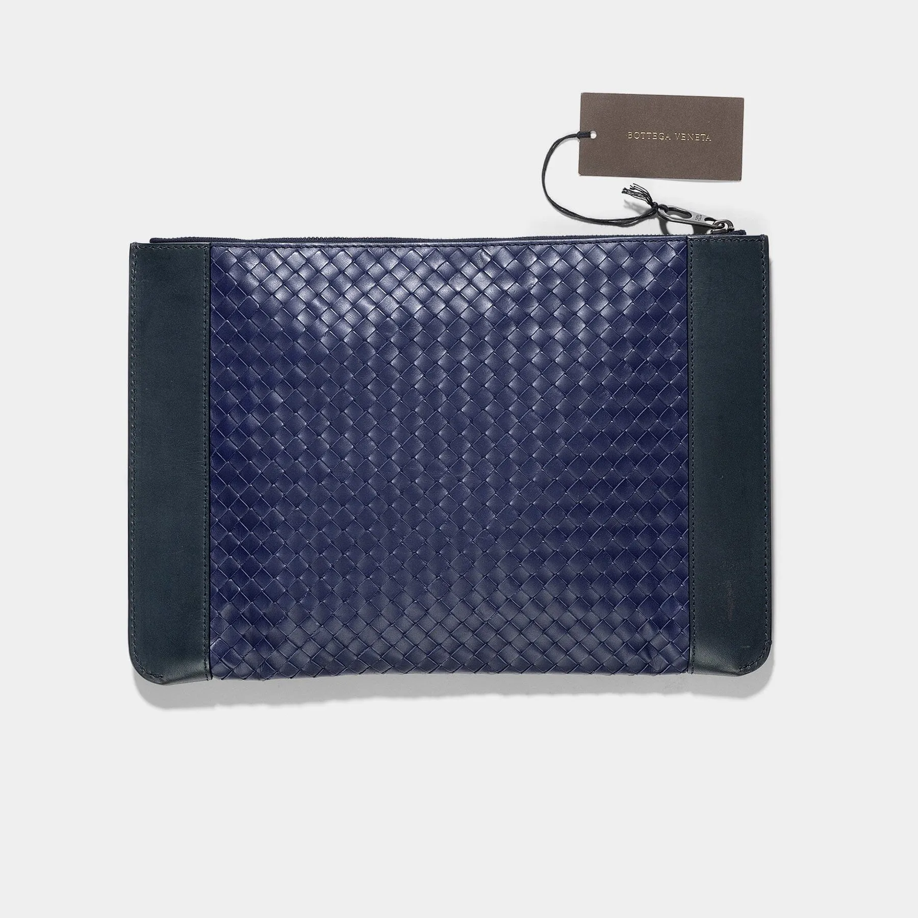 Bottega Veneta  Blue Intrecciato Document Case