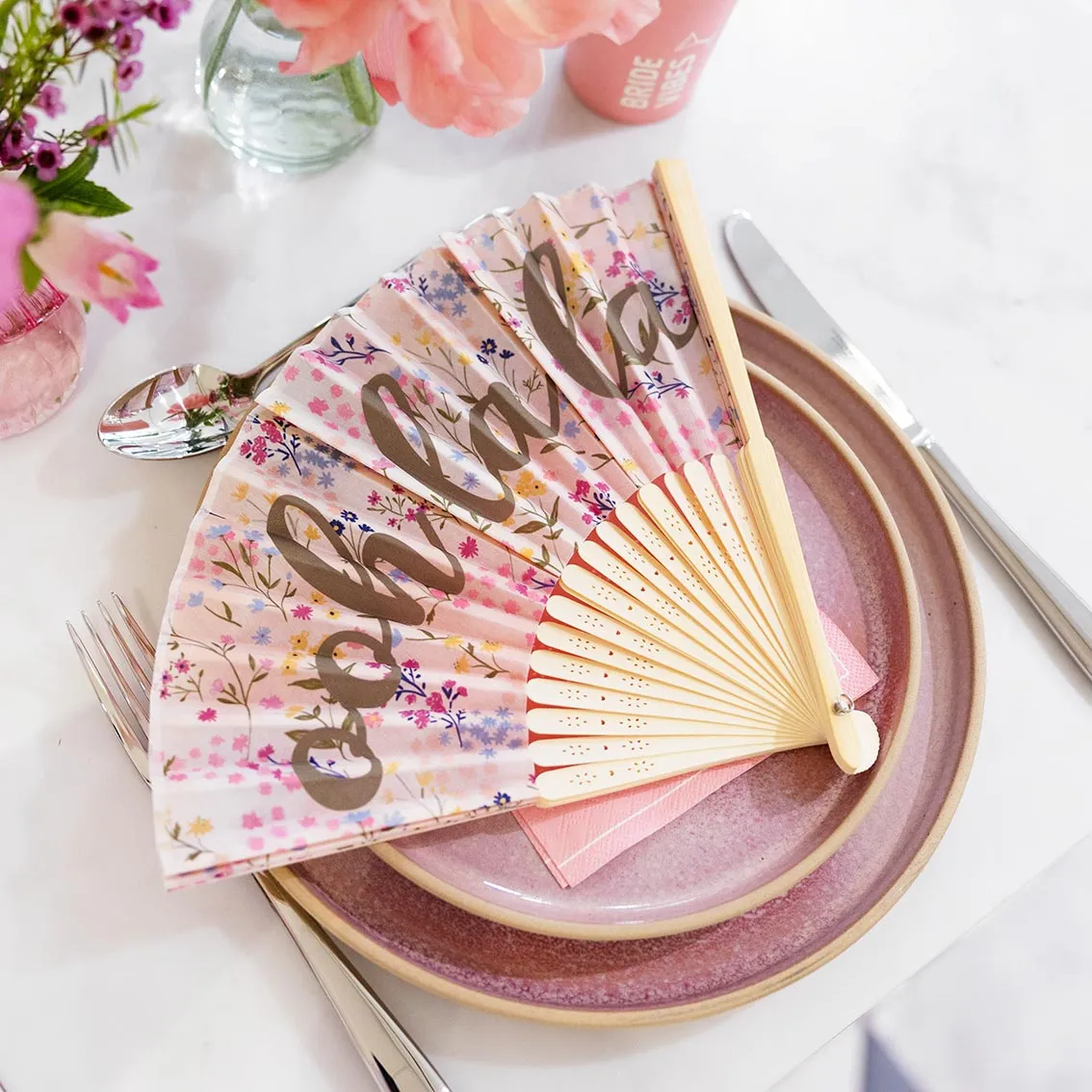 Bride Vibes 'Ooh La La' Floral Fan