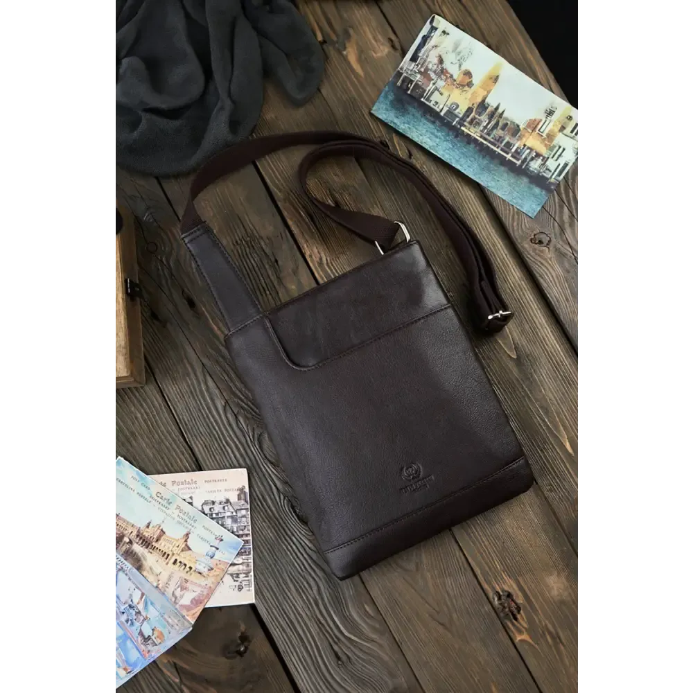 Brown - natural leather bag model 191539 galanter