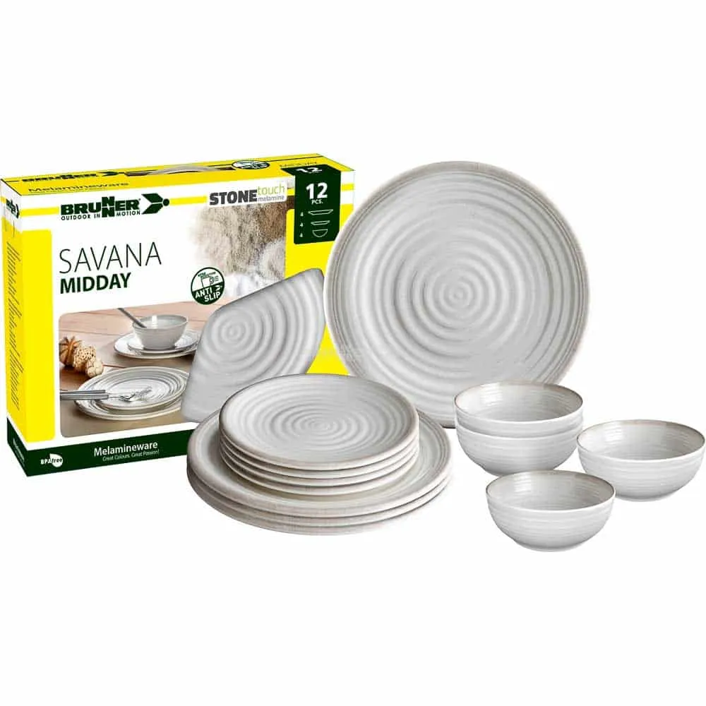 Brunner Savana Midday 12PC Melamine Dinner Set