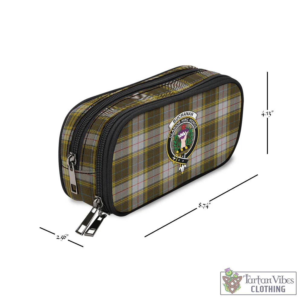 Buchanan Dress Tartan Pen and Pencil Case with Family Crest