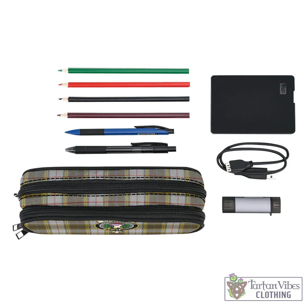 Buchanan Dress Tartan Pen and Pencil Case with Family Crest